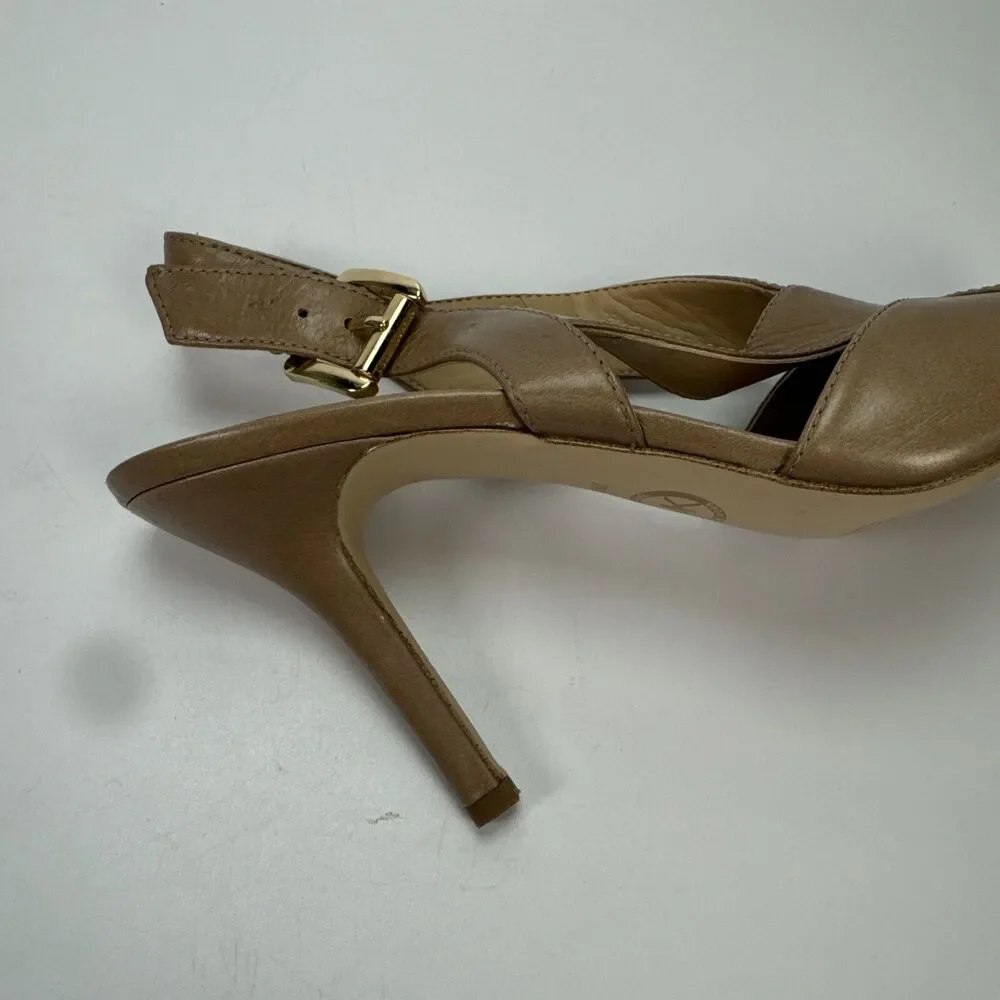 Michael Kors Dress HEELS,  Slingback, Becky Sandal Beige Tan Size 8.5